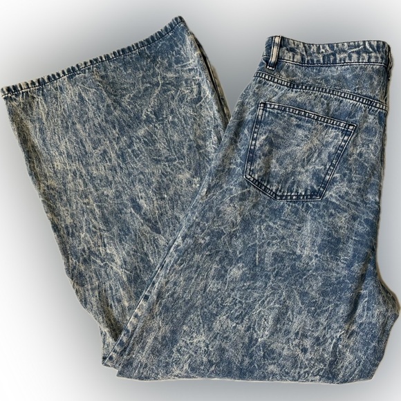 ASOS DESIGN Acid Wash Wide Leg Jeans Women's 34x32 (Actual 33x31) - Picture 2 of 13